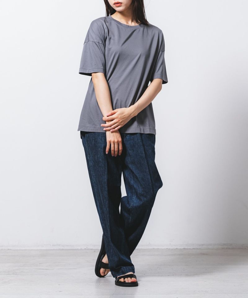 tシャツ コンパクトクルローレル天竺クルーネックtee レディース コンパクトクルローレル天竺クルーネックtee | quadro (クオドロ