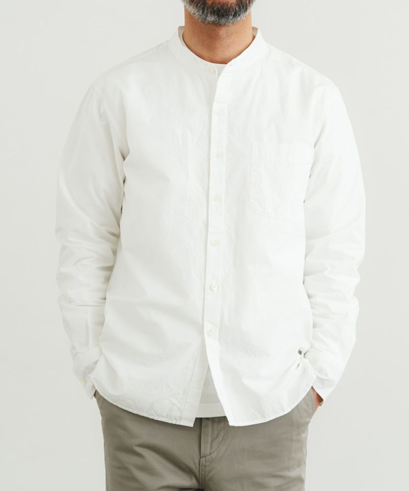 綿麻ダンプ近江晒スタンドシャツMEN | quadro (クオドロ) 公式サイト