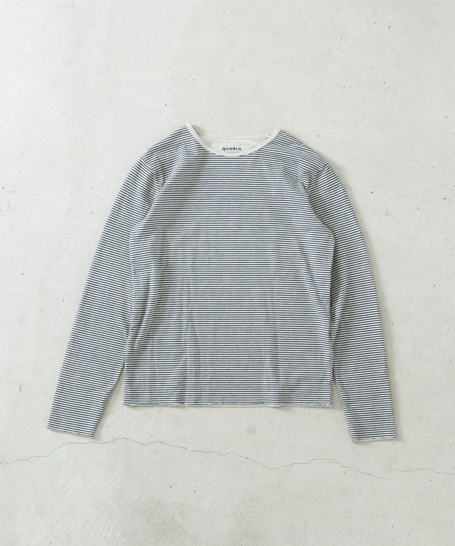 ボーダーワイドプル 30/1TCリバーシブルニットボーダークルーT | quadro (クオドロ) 公式