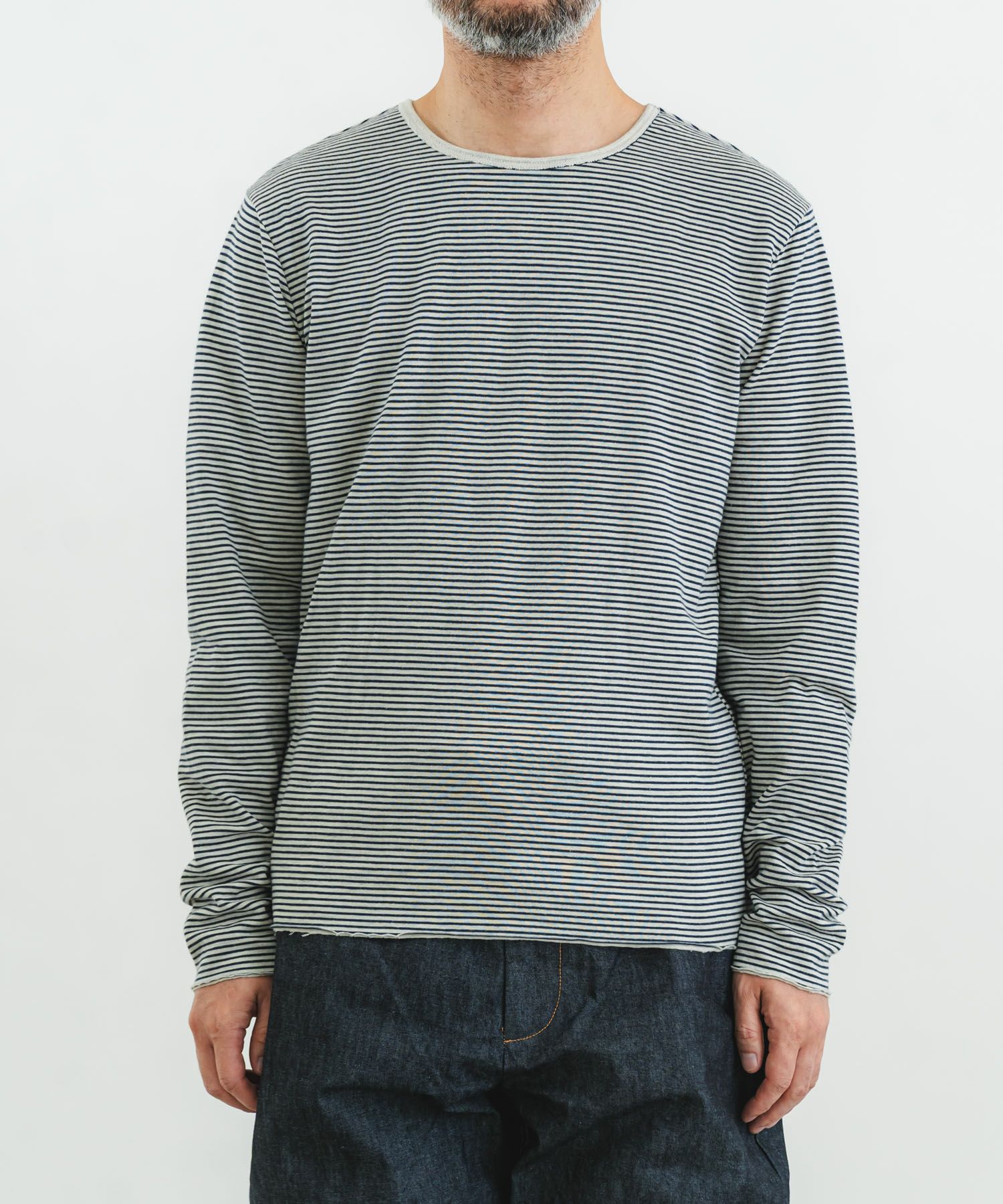 30/1TCリバーシブルニットボーダークルーT | quadro (クオドロ) 公式