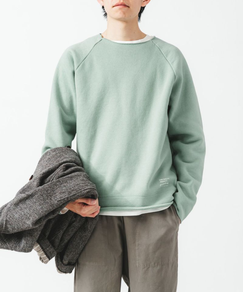 OUR 柔らか裏毛のボーダープルオーバー（グレー）　アワーホーム　限定 GLOBAL WORK トレーナー スウェット 裏毛レタード刺繍プル