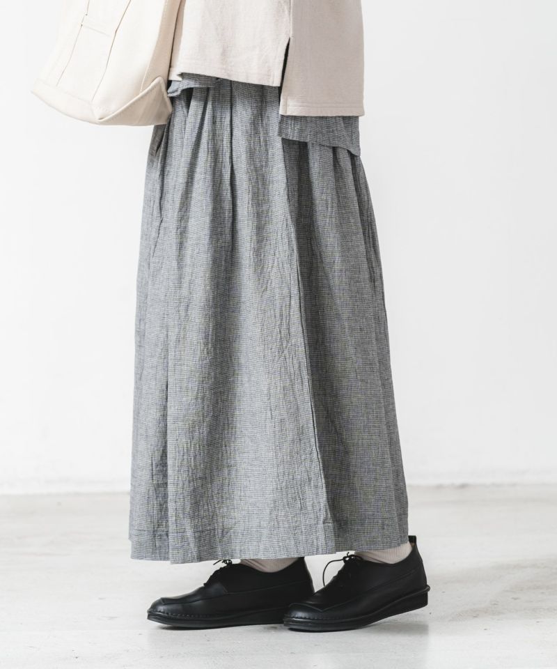 かぐれ　コットンシルクタックスカート かぐれ（カグレ）の「コットンシルクチェックタックスカート