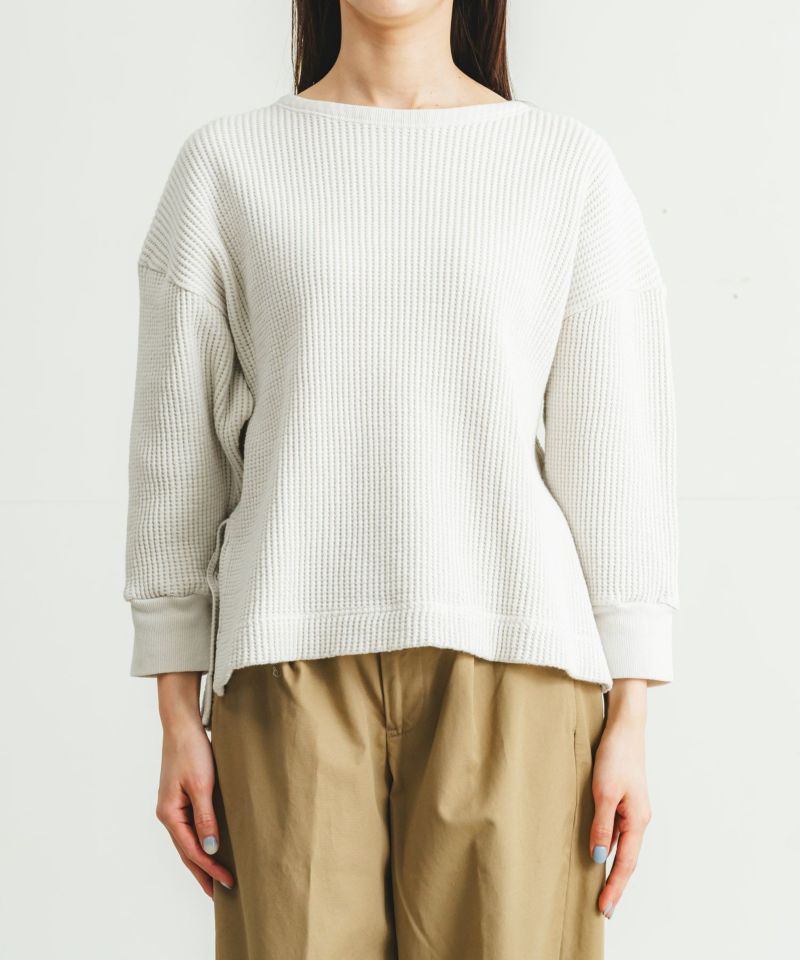 ビッグワッフル7分袖クルーネックプルオーバー | quadro (クオドロ