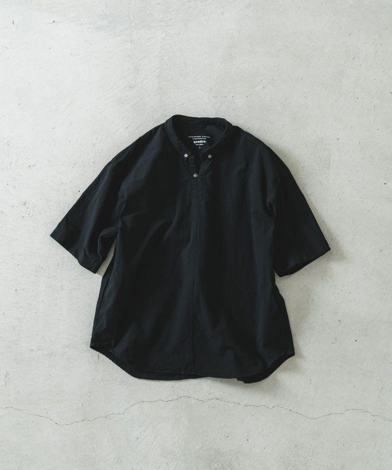 綿麻マグワッシャーBDスキッパー半袖プルシャツ | quadro