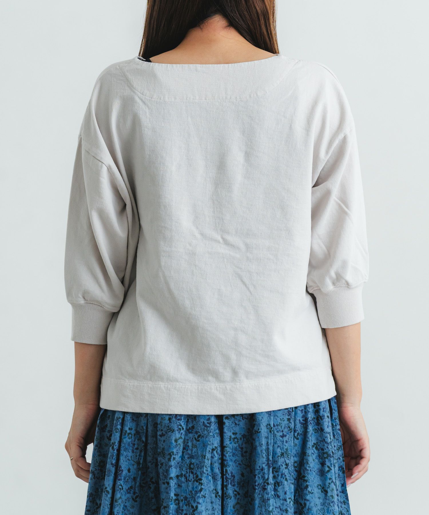 WITH A WHITE ボレロ　七部丈 スーパーインレイ7分袖ボートネックプルオーバー【WOMEN】 | quadro