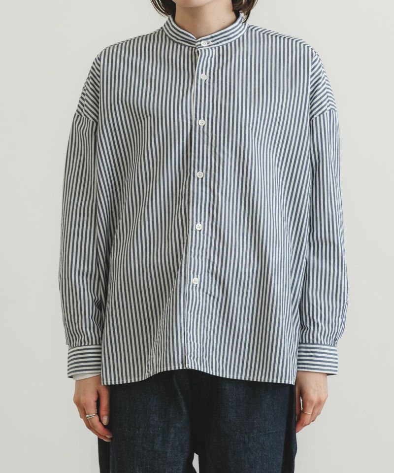 60/1タイプライターストライプオーバーシャツ | quadro (クオドロ