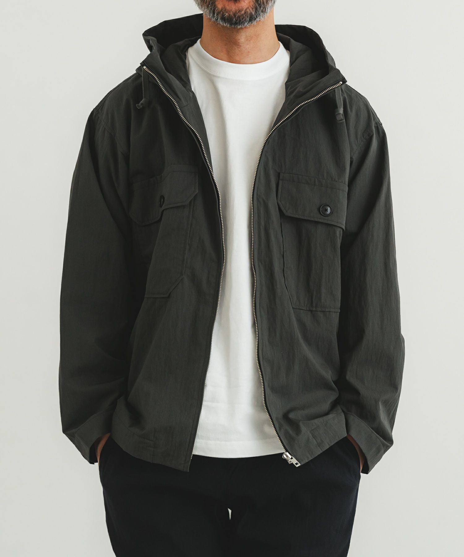 CRONO フィッシングジャケット フード付き ベージュ/ブラック CRONO フィッシングジャケット フード付き ベージュ/ブラック