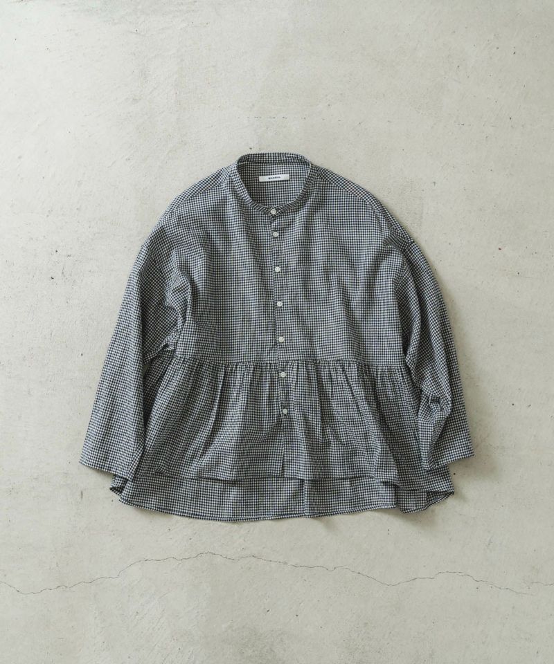 ブラウス シャツ オーガニックコットン切替ギャザーブラウス レディース Bshop｜WALANCE | オーガニックコットン ギャザーブラウス WOMEN