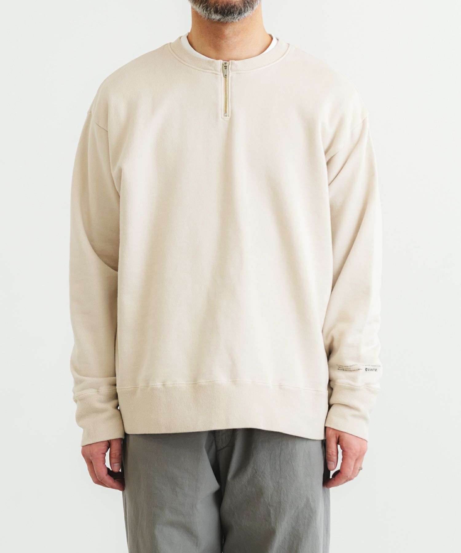 裏毛長袖ZIPプルオーバー | quadro (クオドロ) 公式サイト