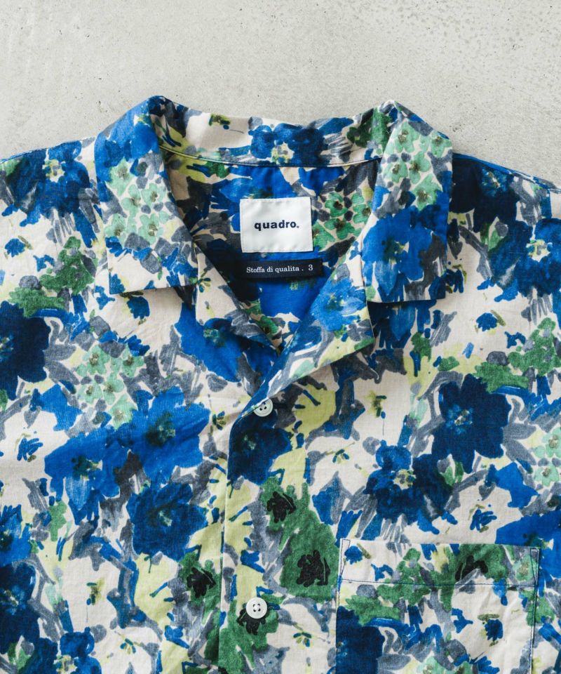 60ローン花柄ptオープン半袖シャツ【MEN】 | quadro (クオドロ