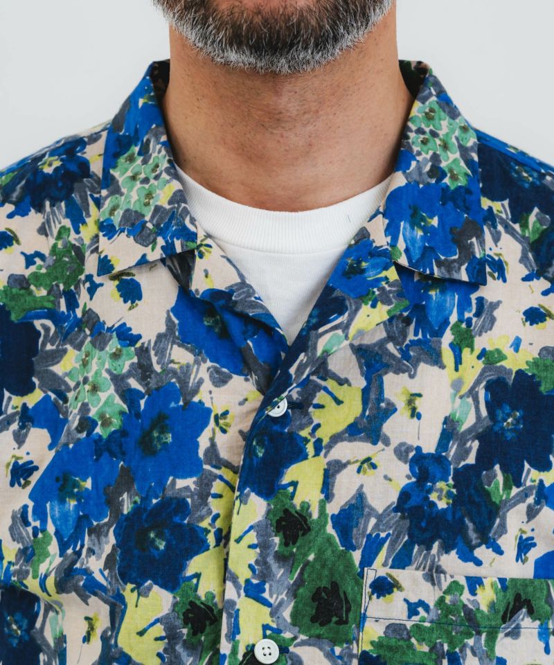 PLATSPLEASE 花柄 半袖シャツ 60ローン花柄ptオープン半袖シャツ【MEN】 | quadro (クオドロ