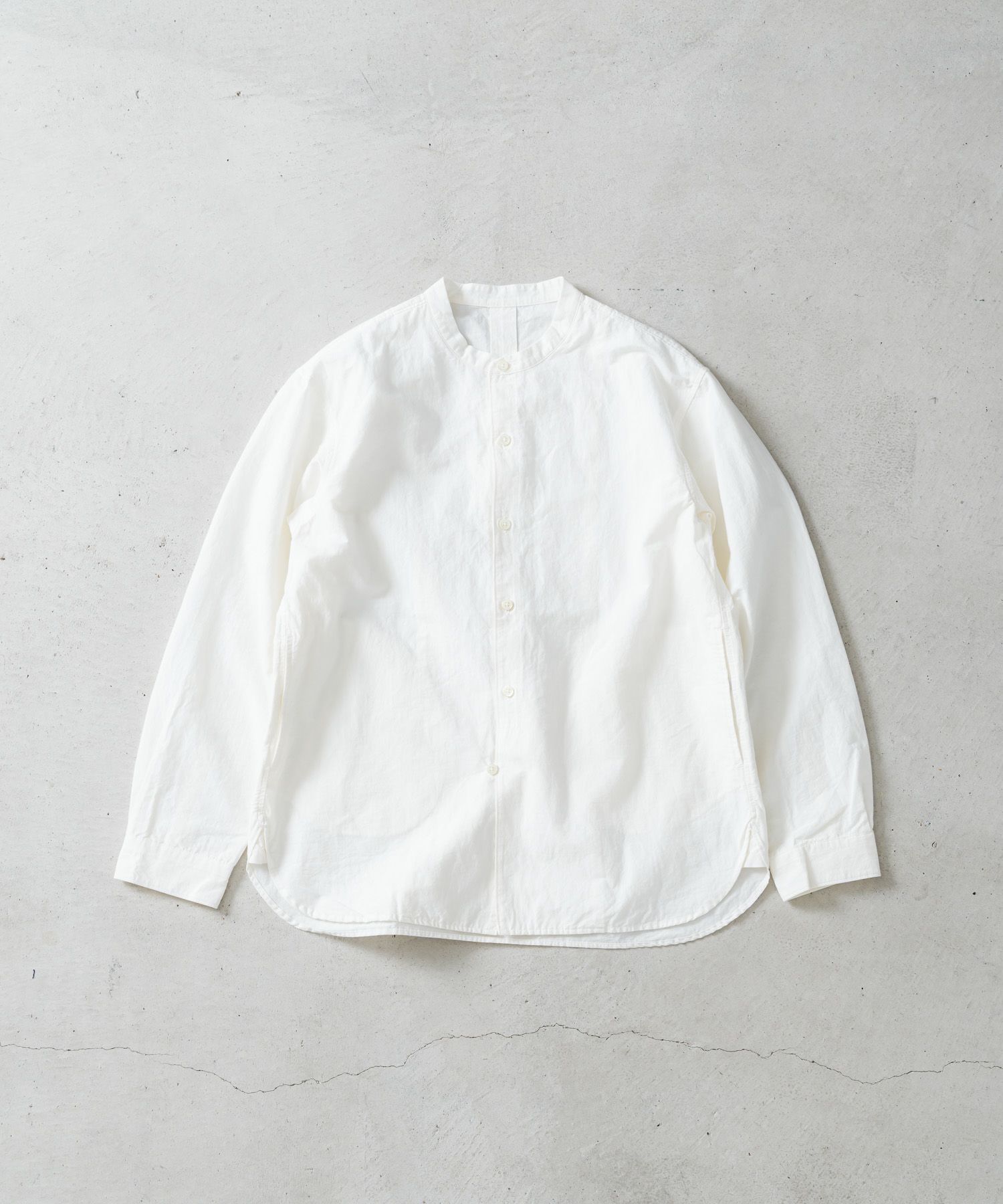 綿麻撥水高密度ローンシームポケスタンドオーバーシャツ | quadro