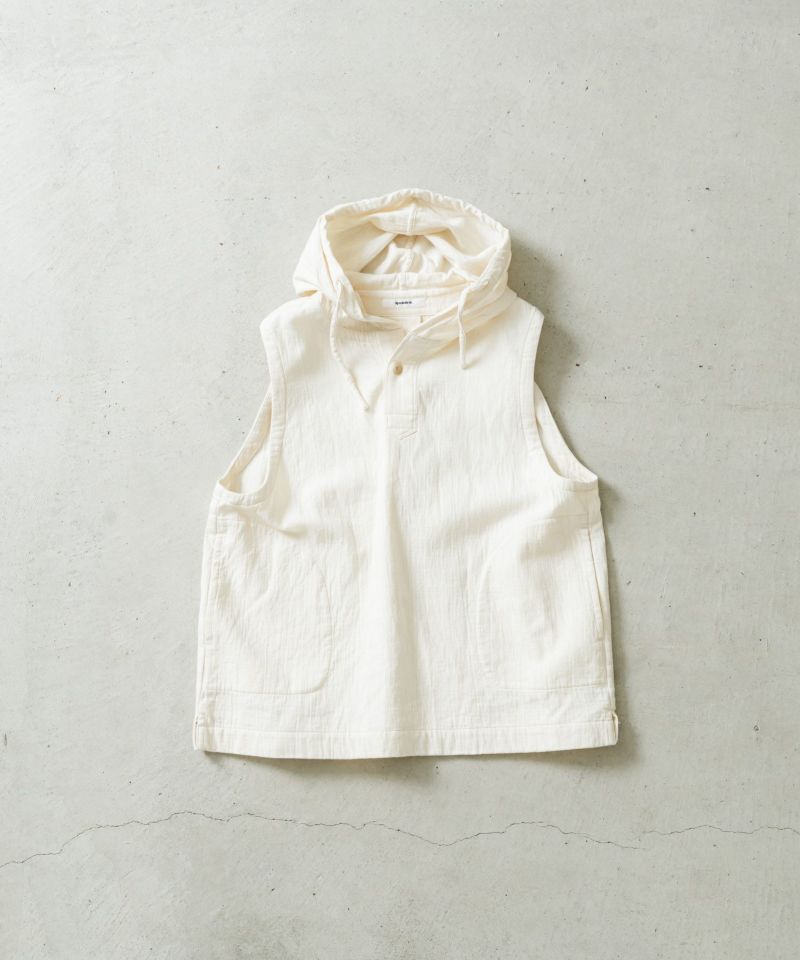 【美品】laundry 中綿 ベスト ダブルガーゼツイルパーカーベストプル | quadro (クオドロ