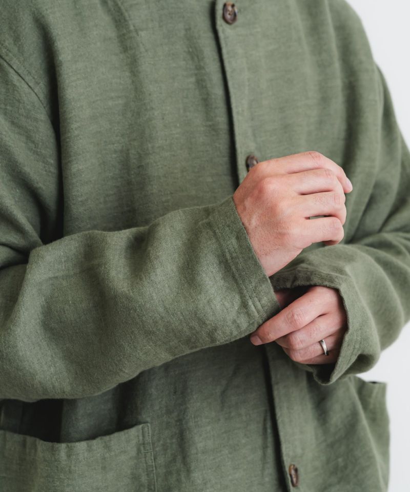 フレンチリネンブラッシュツイルカバーオール | quadro (クオドロ