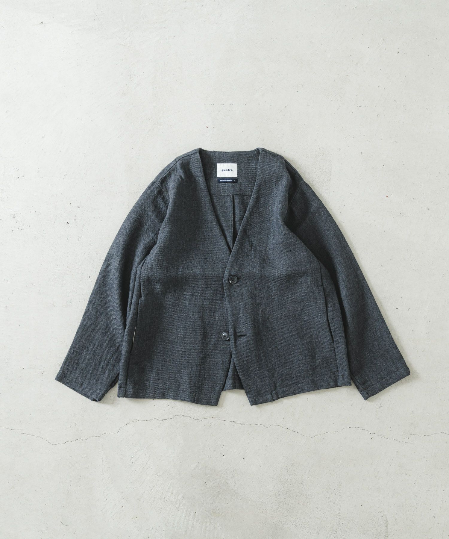 ウールガーゼノーカラージャケット | quadro (クオドロ) 公式サイト