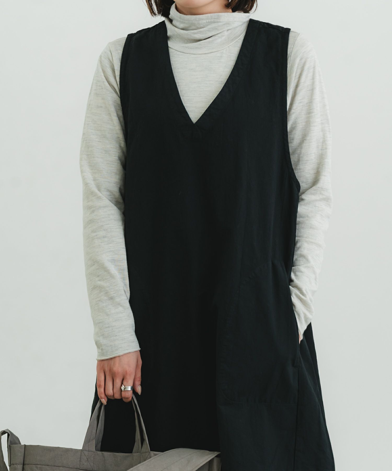 アンカットコール近江晒加工ジャンパースカート | quadro (クオドロ