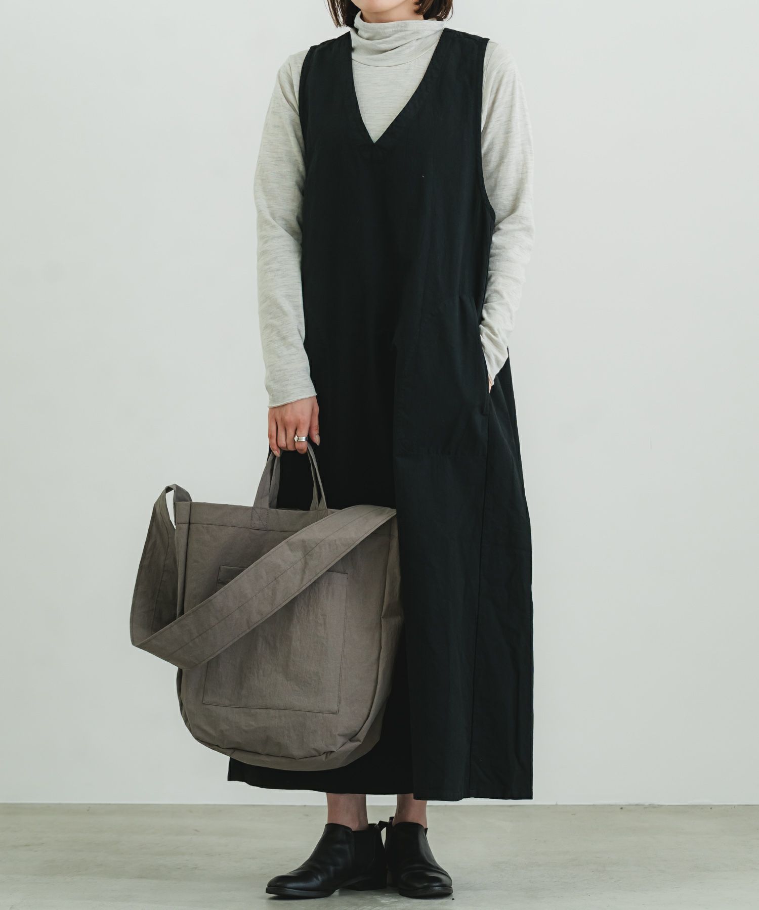 アンカットコール近江晒加工ジャンパースカート | quadro (クオドロ