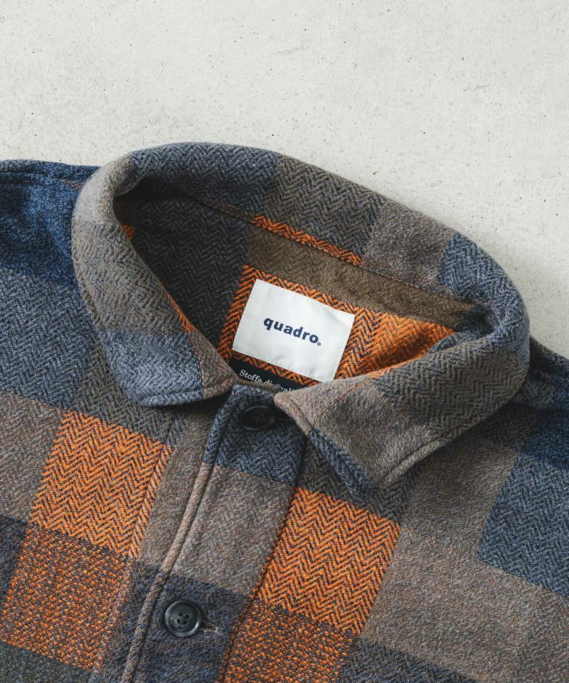 コットンツイードパッチワークカバーオール【MEN】 | quadro (クオドロ