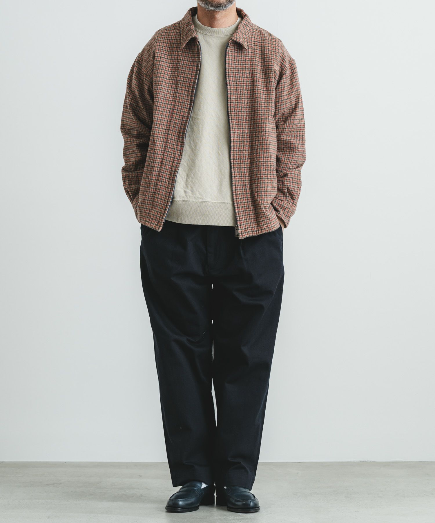 コットンツイードチェックZIPブルゾン | quadro (クオドロ) 公式