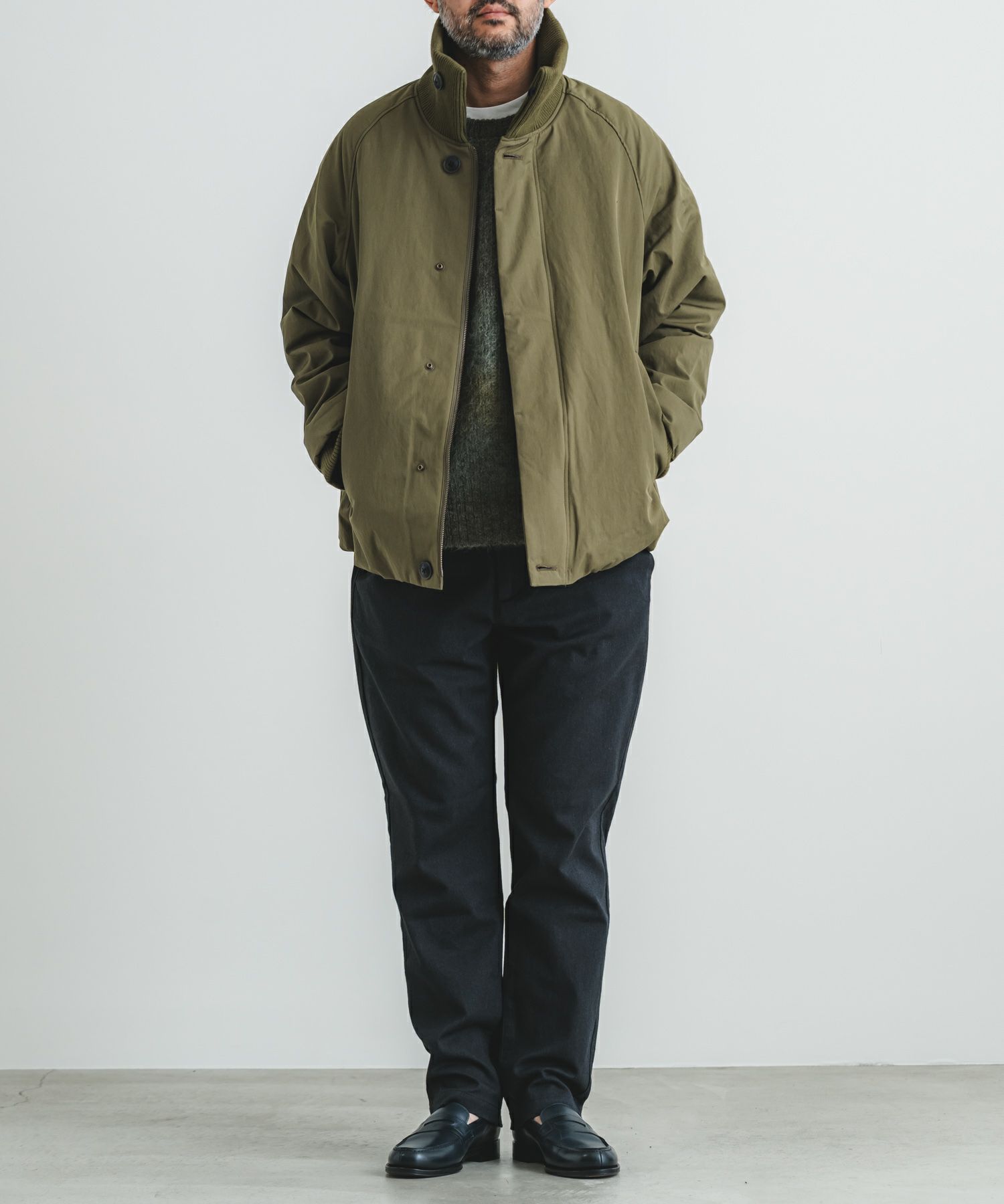 コットンナイロンツイル中綿リブブルゾン | quadro (クオドロ) 公式 コットンナイロンツイル中綿リブブルゾン | quadro (クオドロ) 公式