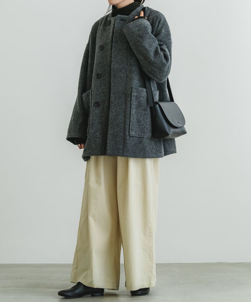 アーバンリサーチ　ウールモッサショートコート　新品未使用　グレー　コート URBAN RESEARCH（アーバンリサーチ）の「ウールモッサショートコート