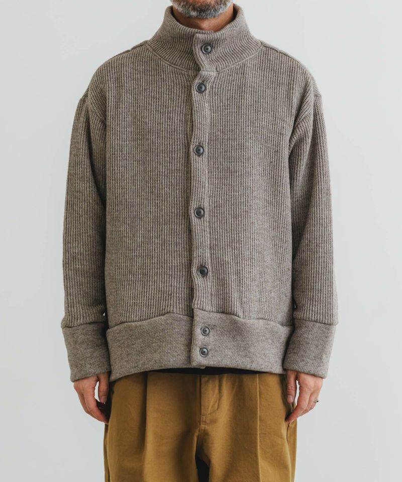 ホットレイワッフルスタンドカラーカーディガン | quadro (クオドロ